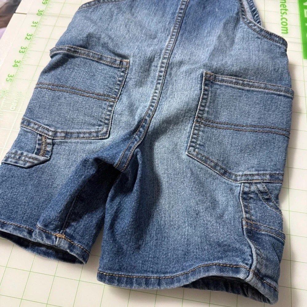 Oshkosh Bgosh Navy Strap Shortalls Overalls Boy 4T denim Cotton retro summer